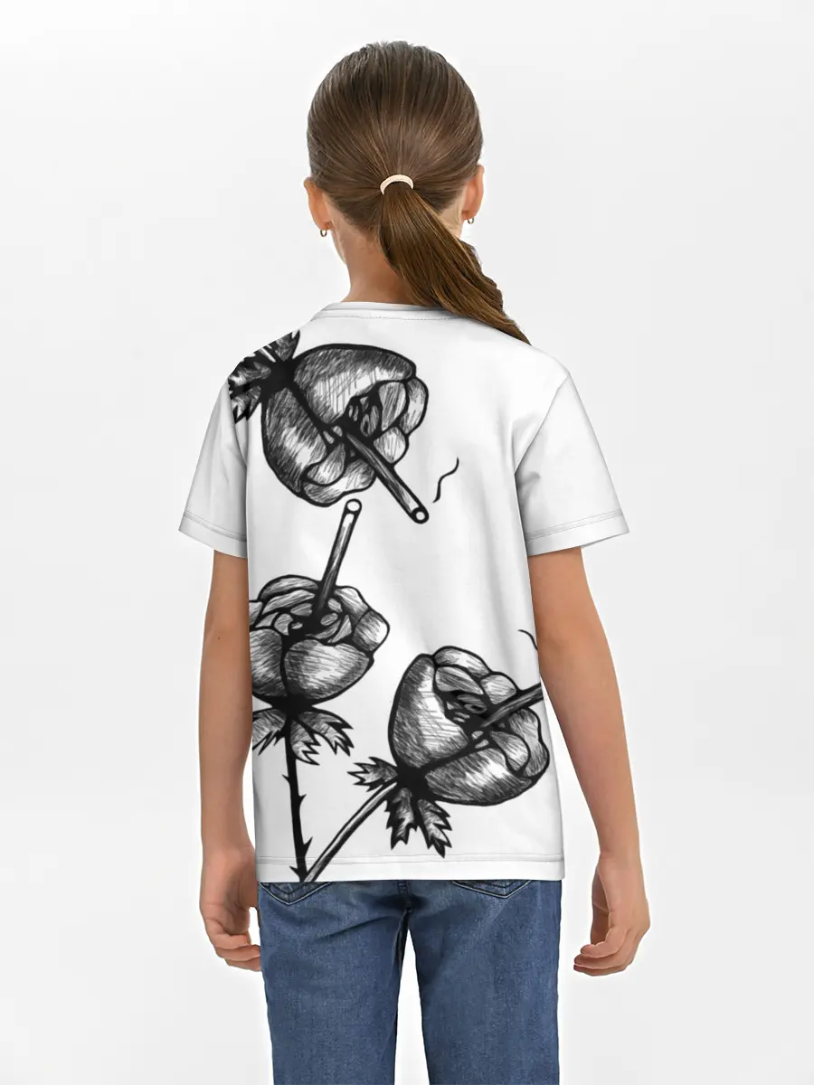 Детская базовая футболка / Дымящие розы