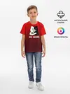 Детская базовая футболка / monokuma на красном градиенте