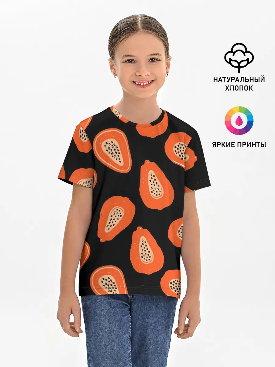 Детская базовая футболка / Папайя