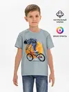 Детская базовая футболка / Космический велосипедист