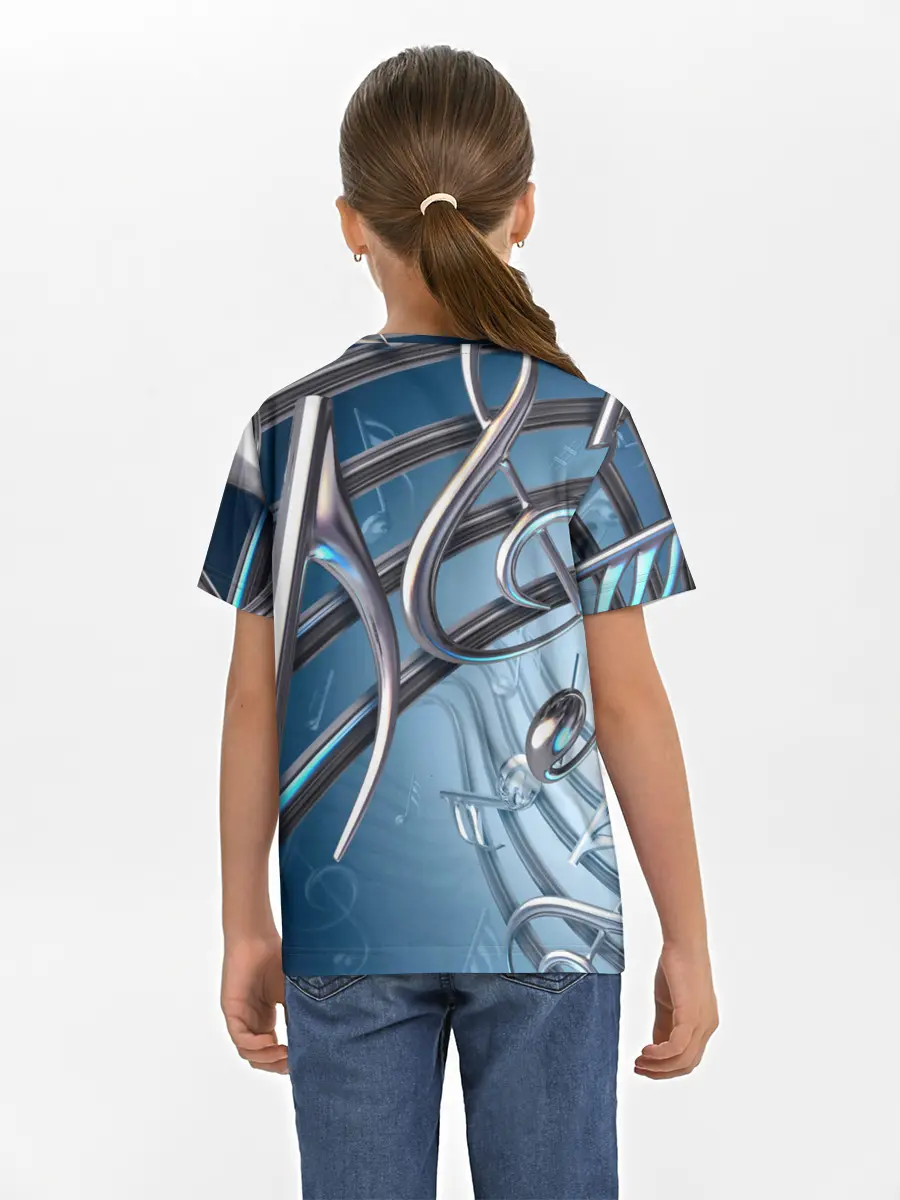 Детская базовая футболка / Металлические ноты