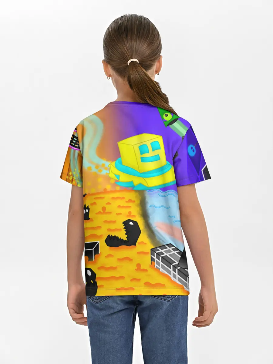 Детская базовая футболка / Geometry Dash | RobTop