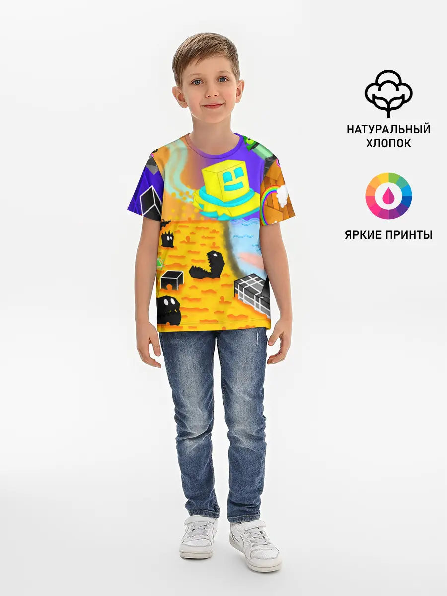 Детская базовая футболка / Geometry Dash | RobTop