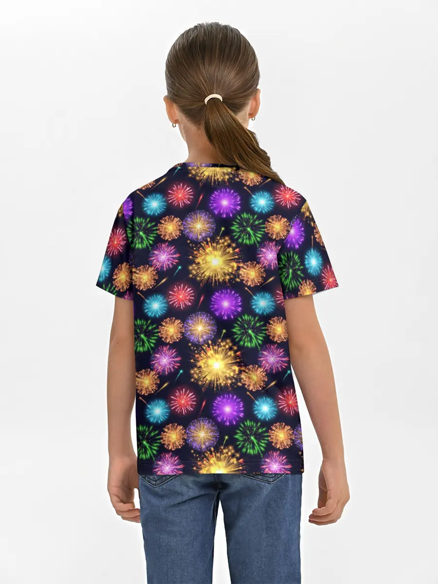 Детская базовая футболка / Праздничный Фейерверк