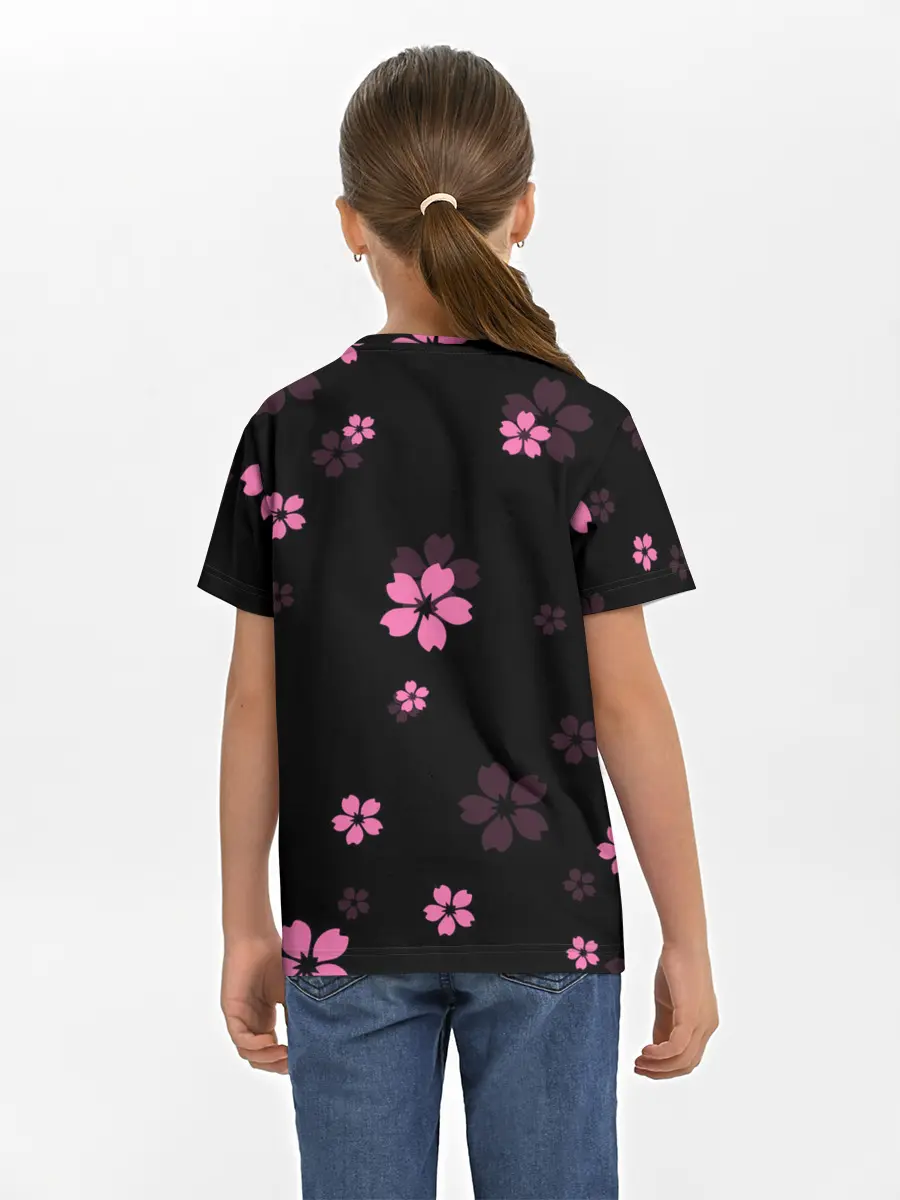 Детская базовая футболка / САКУРА ВИШНЯ ЛЕПЕСТКИ