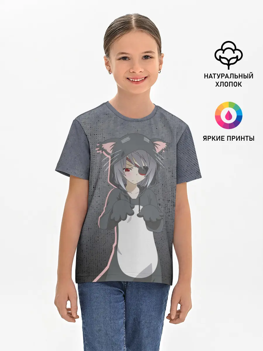 Детская базовая футболка / Catgirl sadness