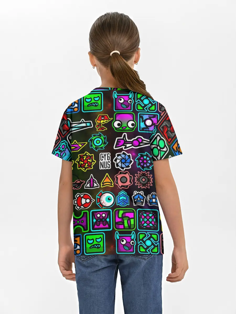 Детская базовая футболка / GEOMETRY DASH ГЕРОИ