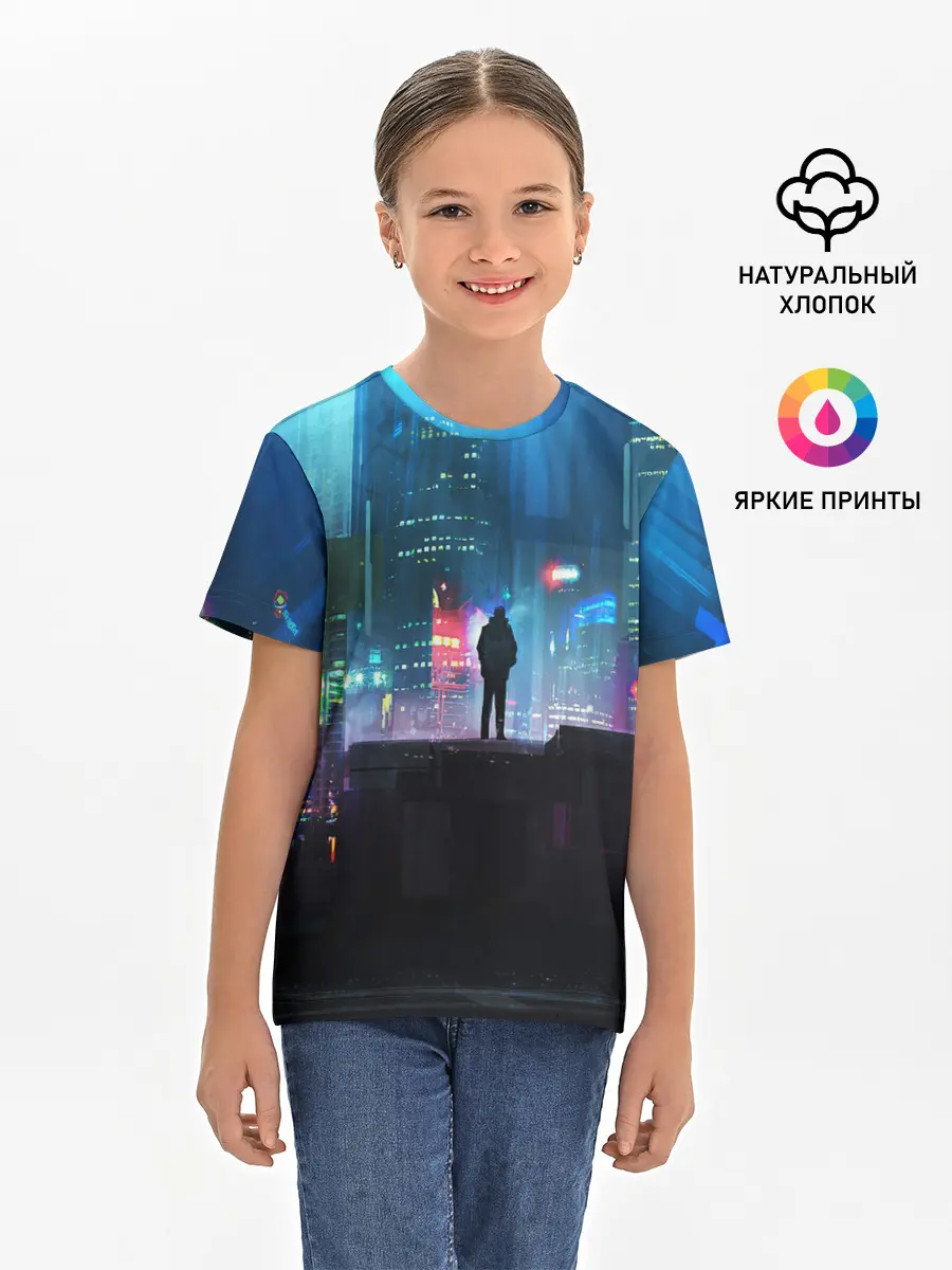 Детская базовая футболка / CITY NEON