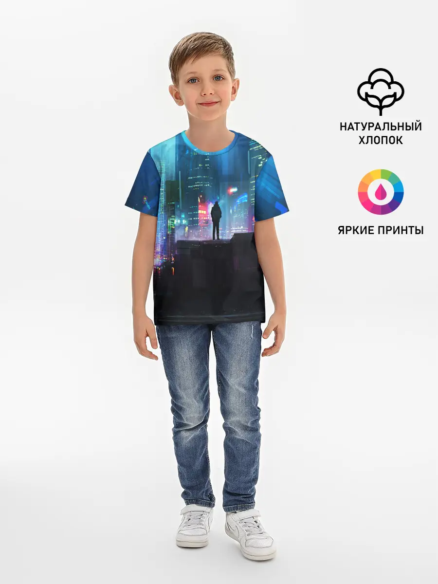 Детская базовая футболка / CITY NEON
