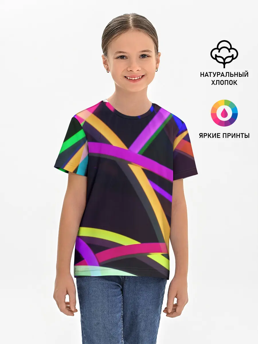 Детская базовая футболка / Светящиеся полосы