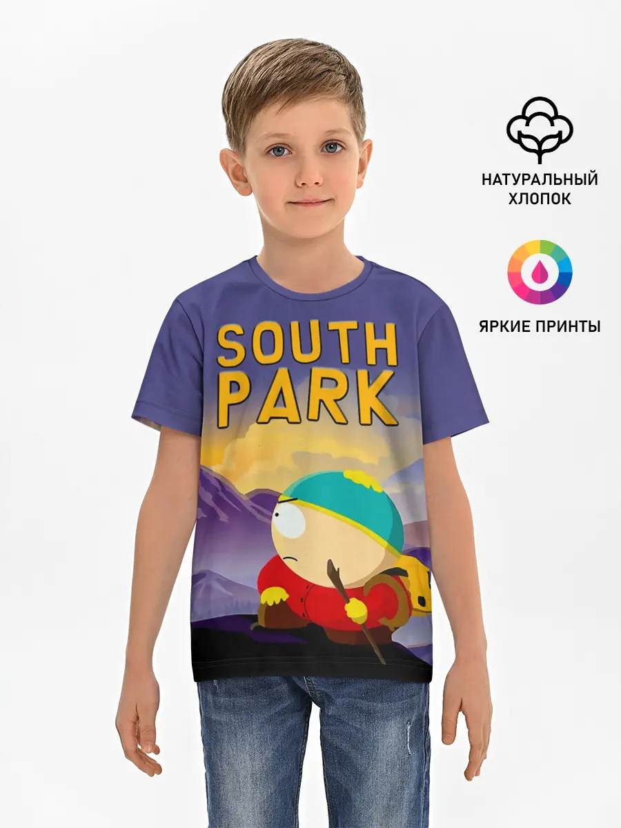 Детская базовая футболка / Эпичный Картман в горах | Южный Парк