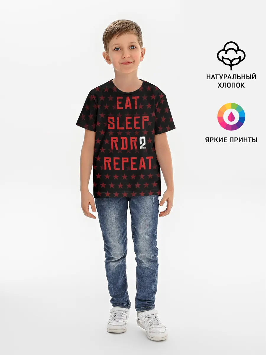Детская базовая футболка / Eat Sleep RDR2 Repeat