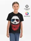 Детская базовая футболка / Панда Хипстер в Очках