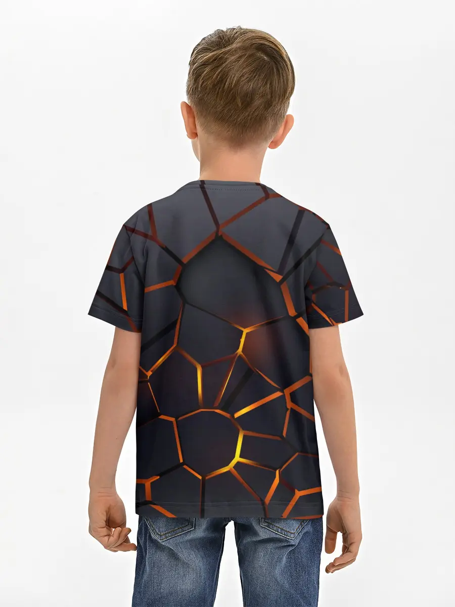 Детская базовая футболка / Volvo 3D геометрия