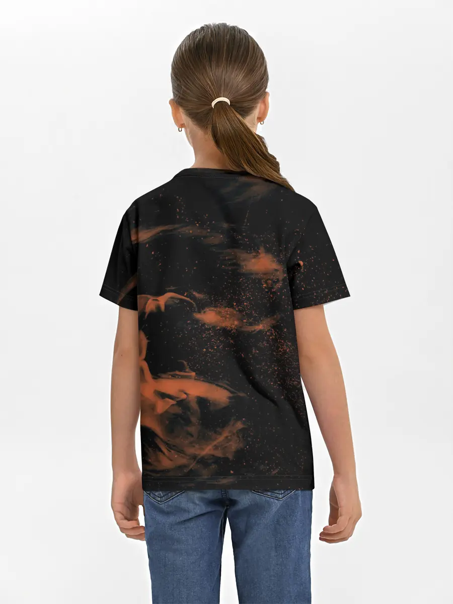 Детская базовая футболка / Чёрный клевер удар Аста мечом