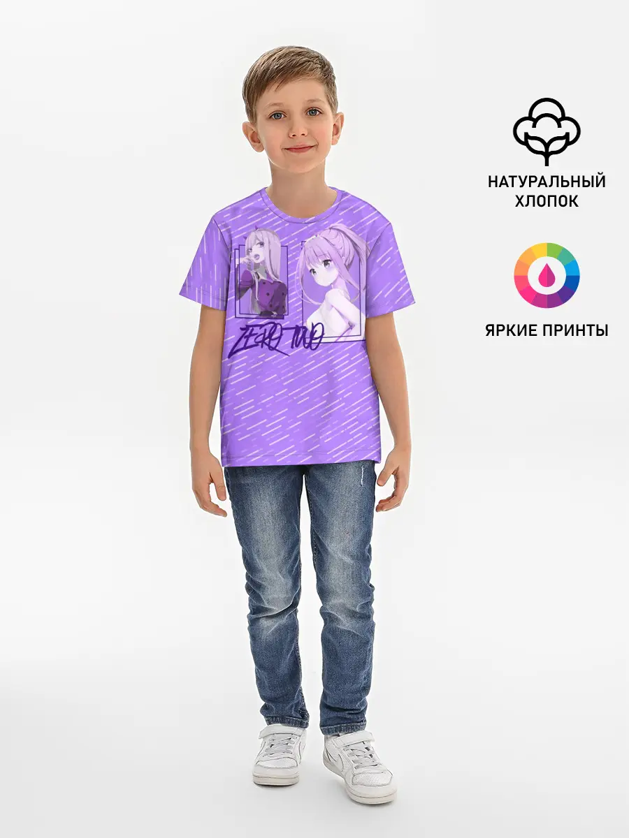Детская базовая футболка / Zero Two в прямоугольнике