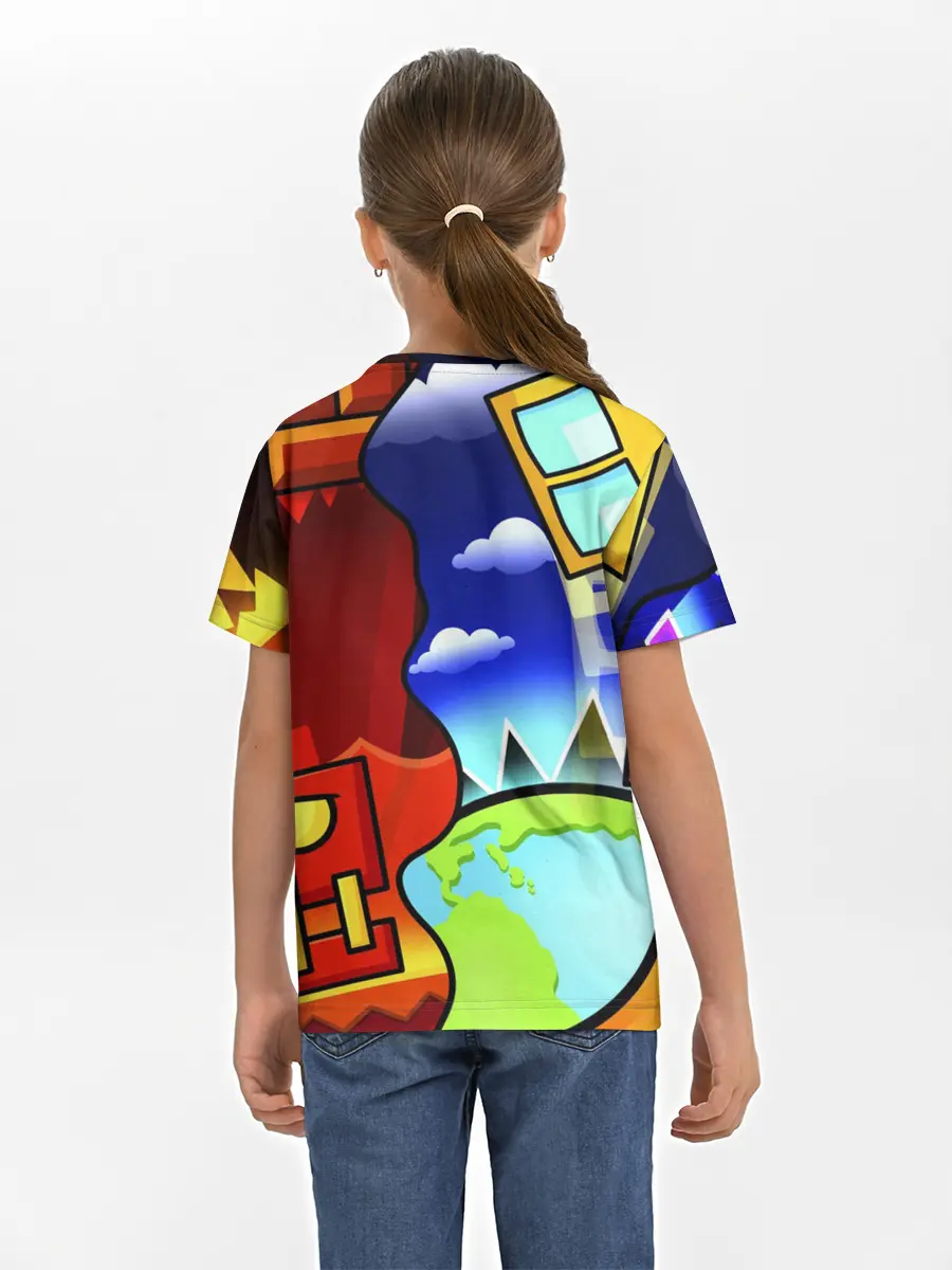 Детская базовая футболка / GEOMETRY DASH / ГЕОМЕТРИ ДАШ