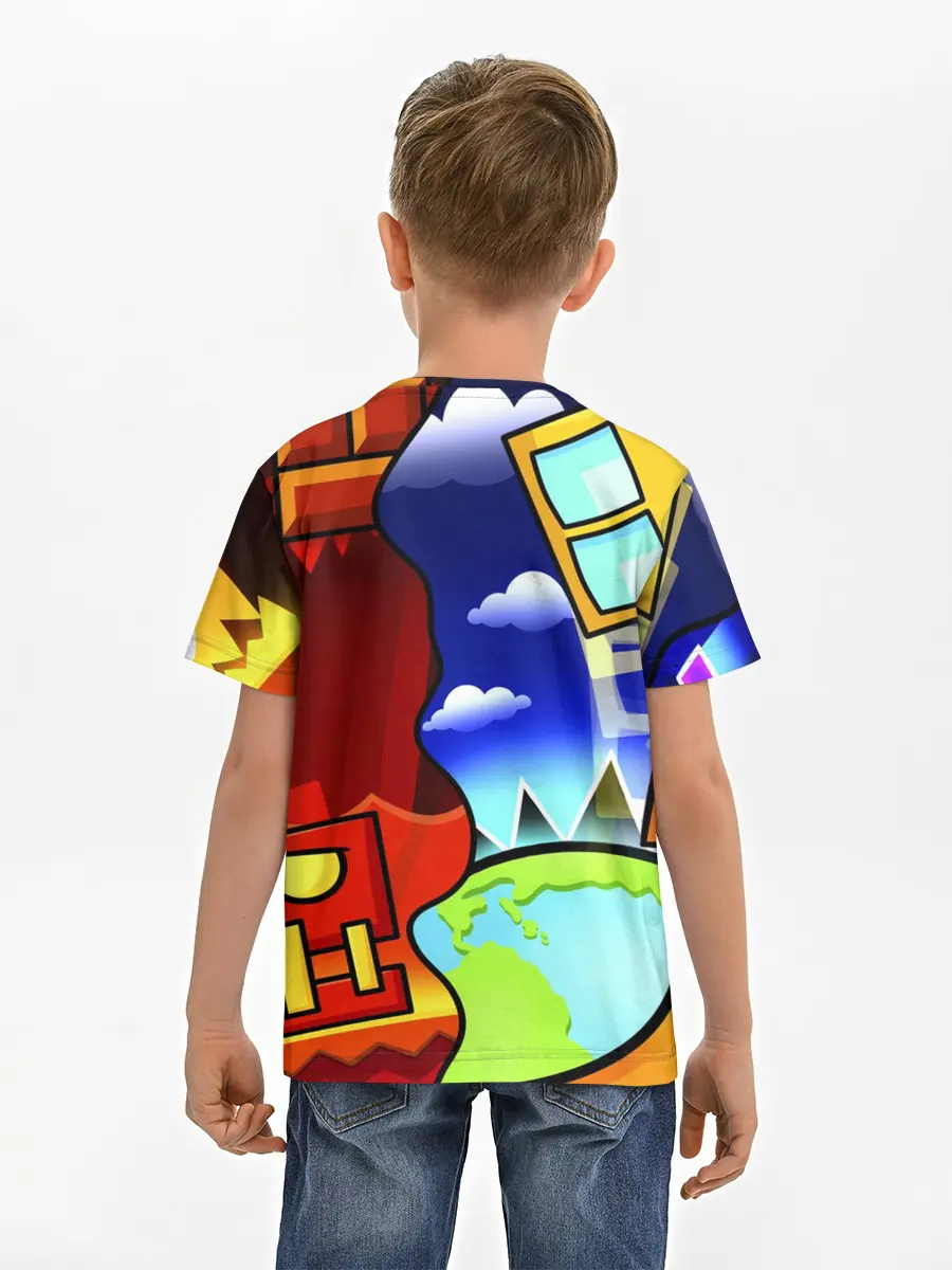 Детская базовая футболка / GEOMETRY DASH / ГЕОМЕТРИ ДАШ