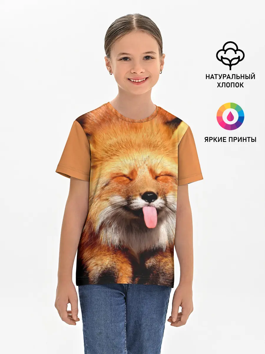 Детская базовая футболка / Лиса с языком