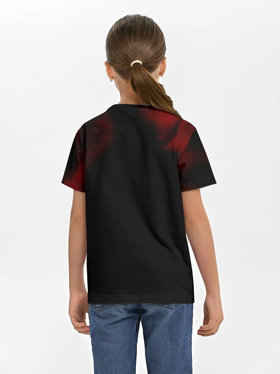 Детская базовая футболка / Красное солнце Ванпанчмен