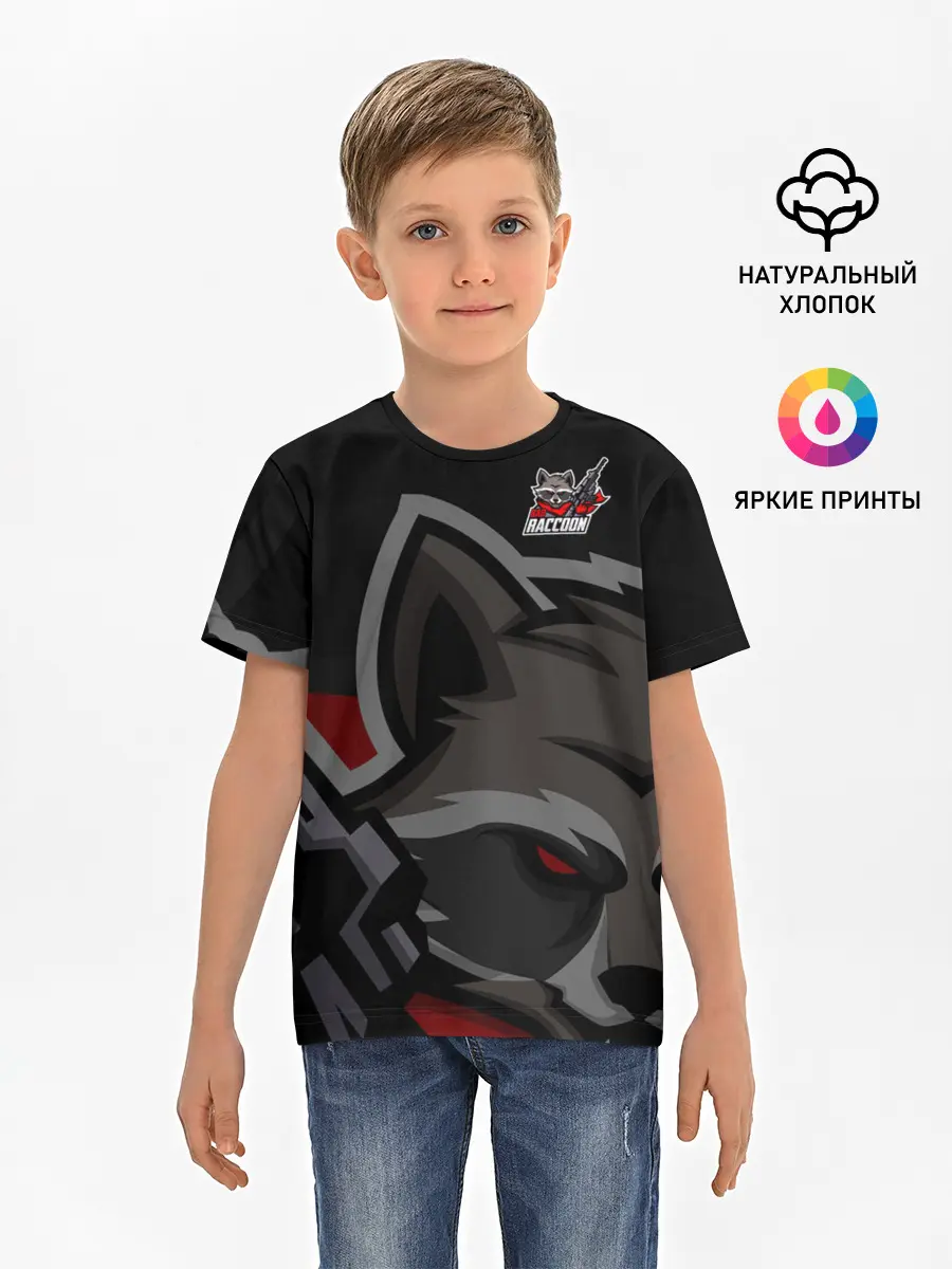 Детская базовая футболка / Форма Bad Raccoon