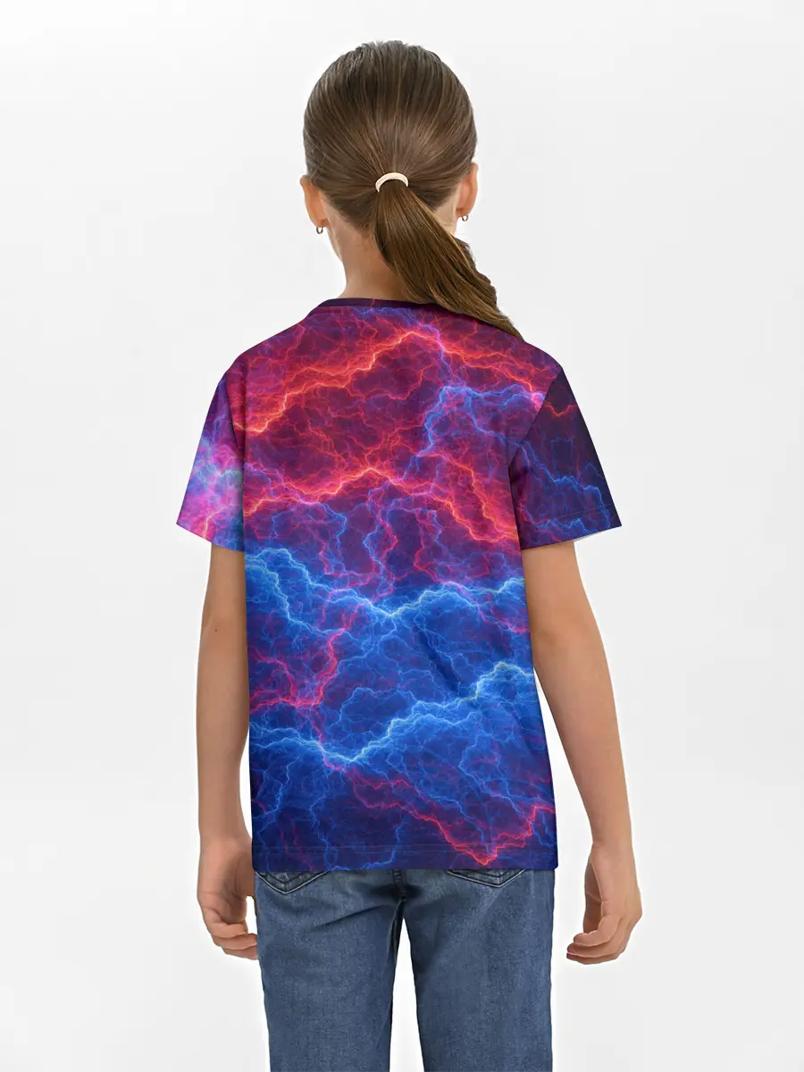 Детская базовая футболка / Молнии: Огонь и лед