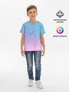 Детская базовая футболка / чайки птицы полет градиент