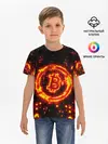 Детская базовая футболка / BITCOIN / БИТКОИН / ОГОНЬ