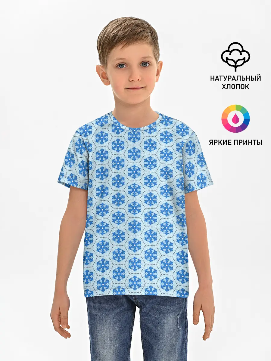 Детская базовая футболка / Снежинки