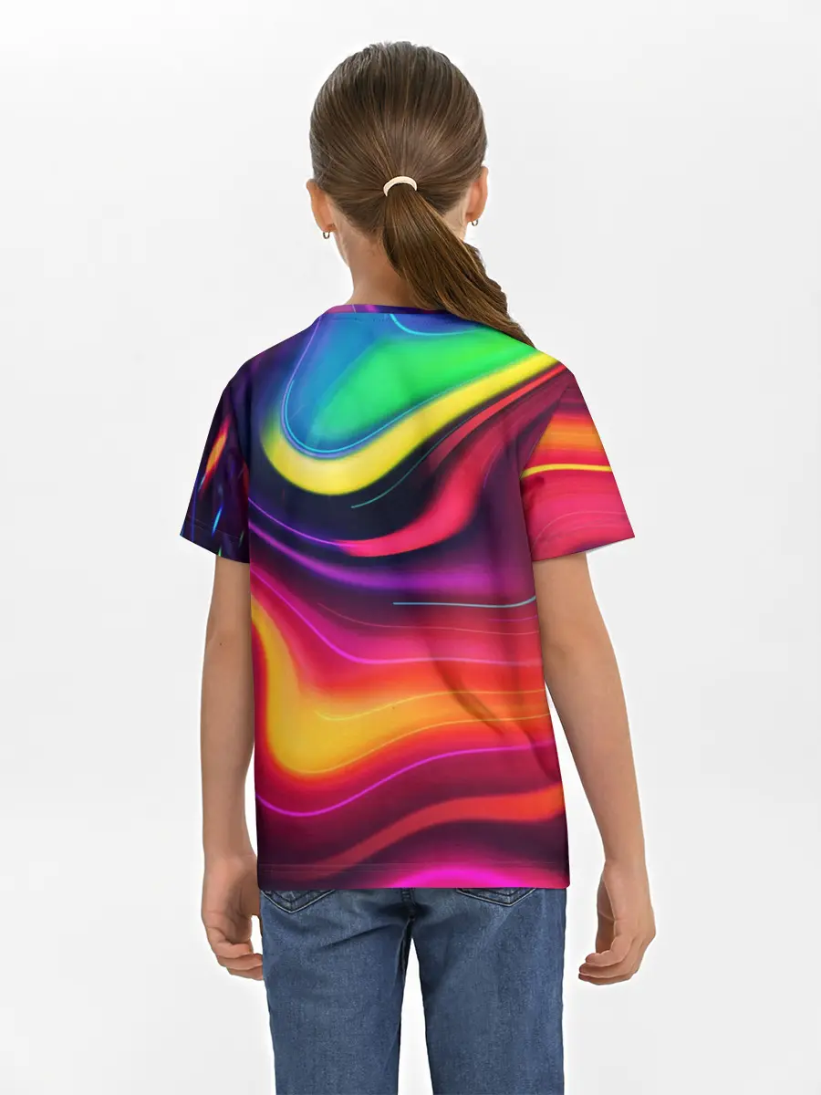 Детская базовая футболка / Неоновые пятна
