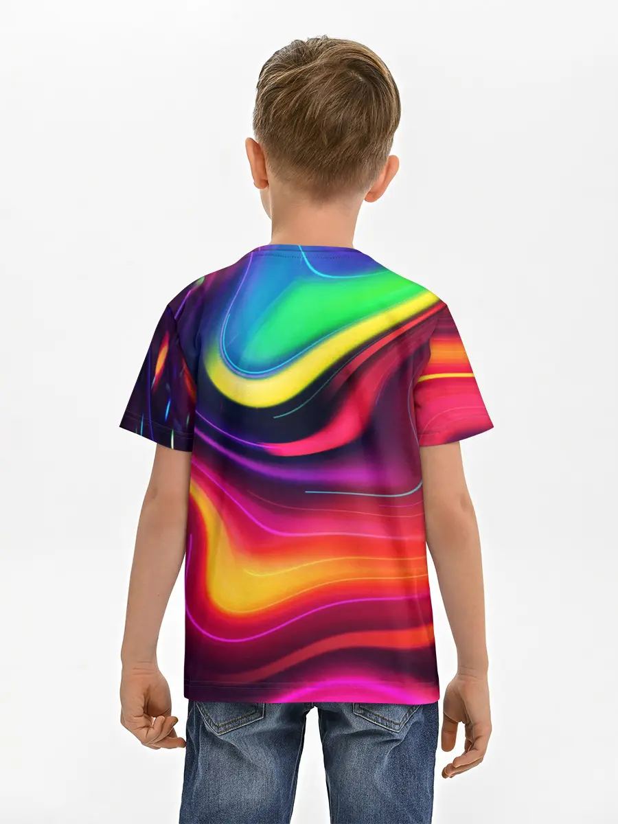 Детская базовая футболка / Неоновые пятна