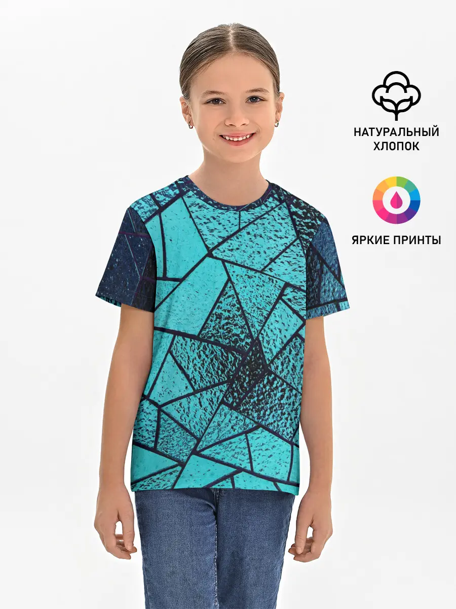 Детская базовая футболка / НЕОНОВЫЙ ВИТРАЖ