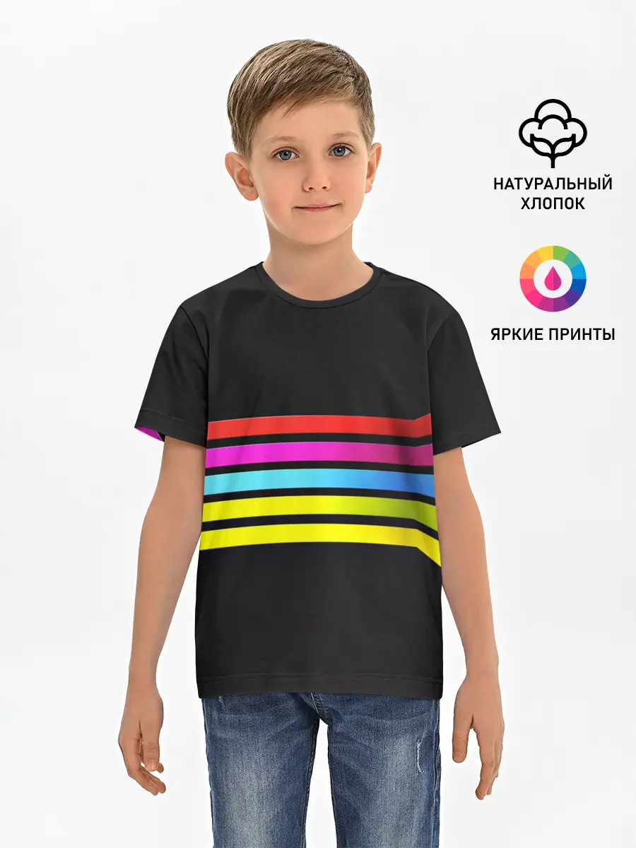 Детская базовая футболка / NEON GEOMETRY