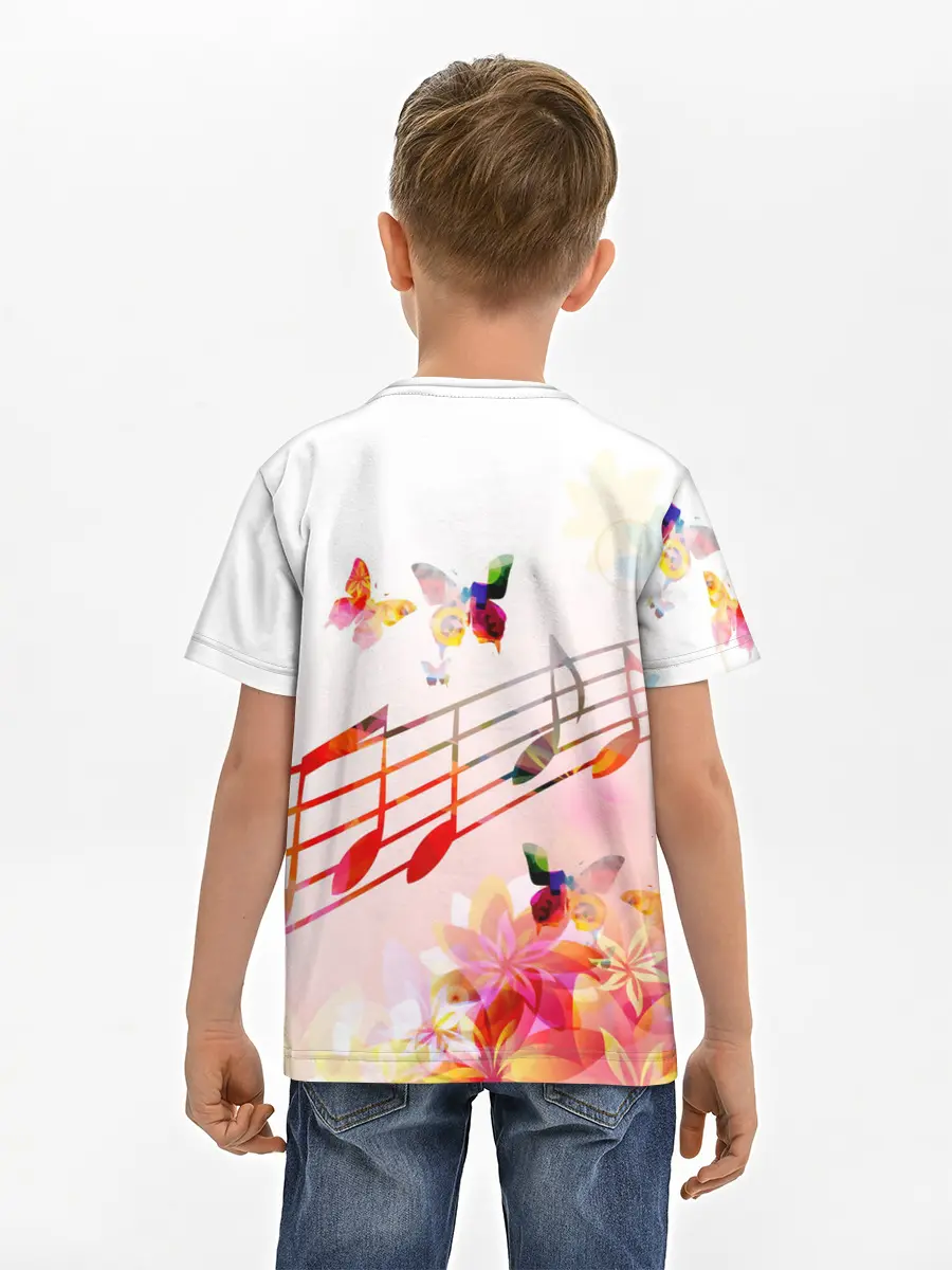 Детская базовая футболка / Ноты весна