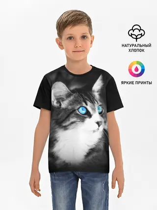 Детская базовая футболка / Кот