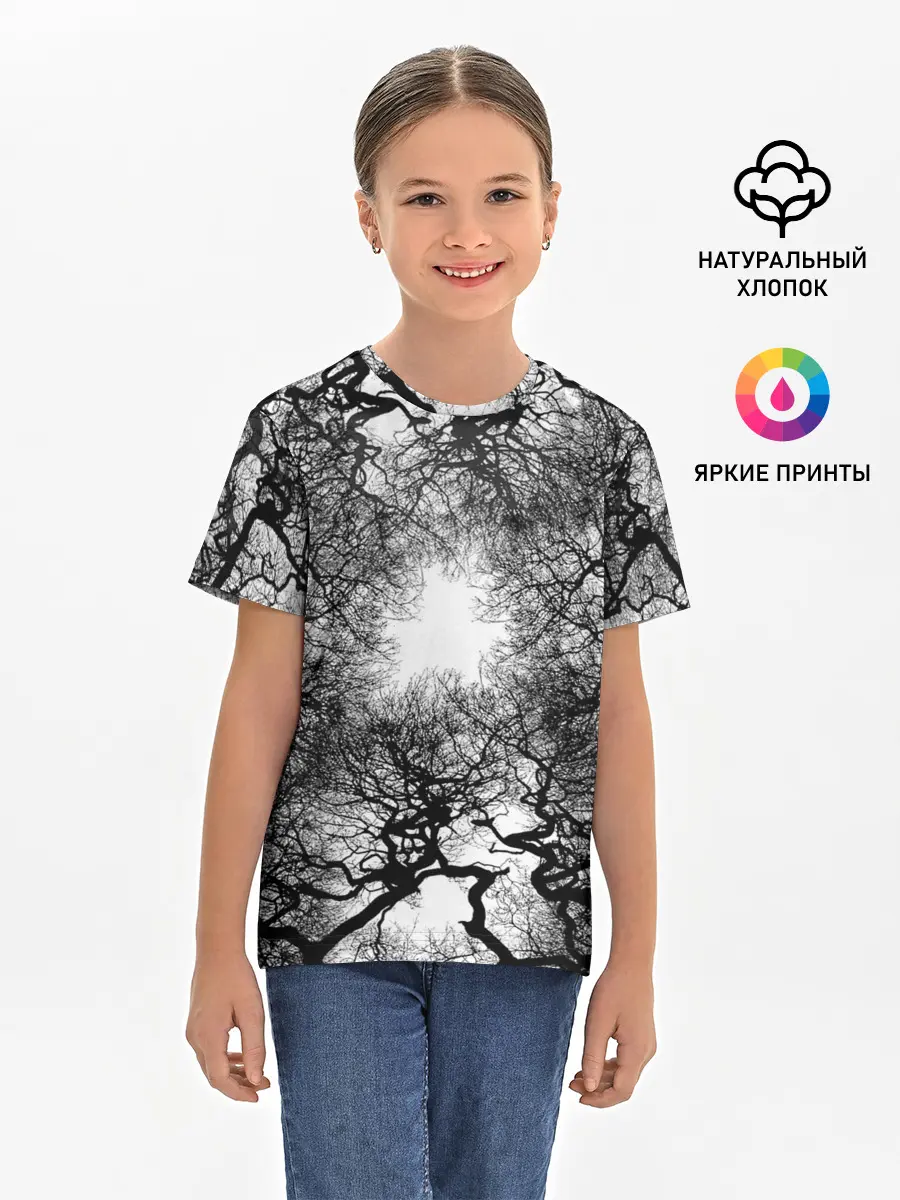 Детская базовая футболка / Texture Branches