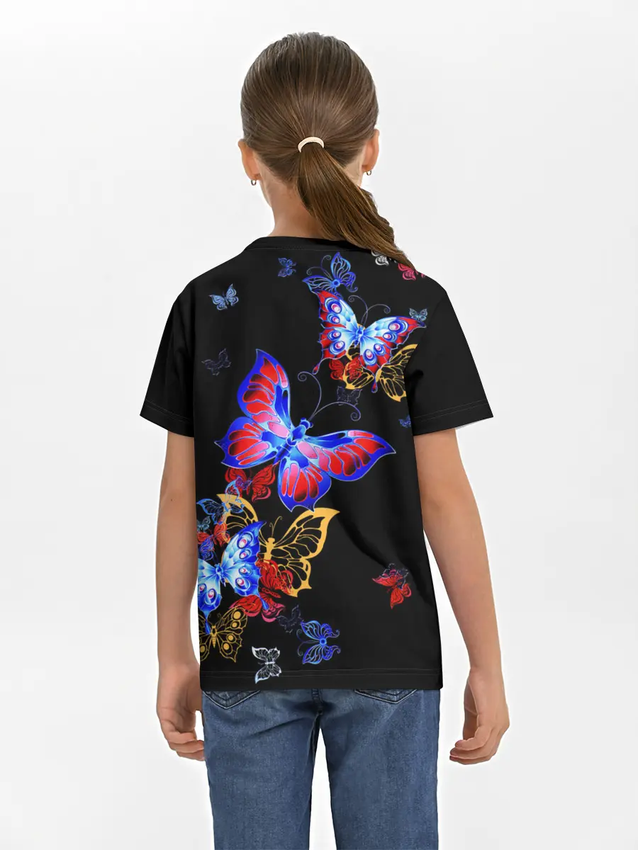 Детская базовая футболка / Поцелуй бабочек