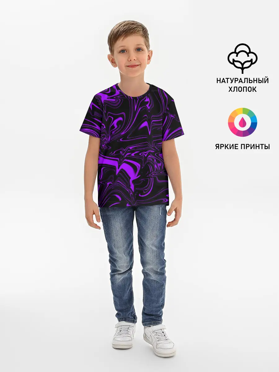Детская базовая футболка / Жидкий градиент