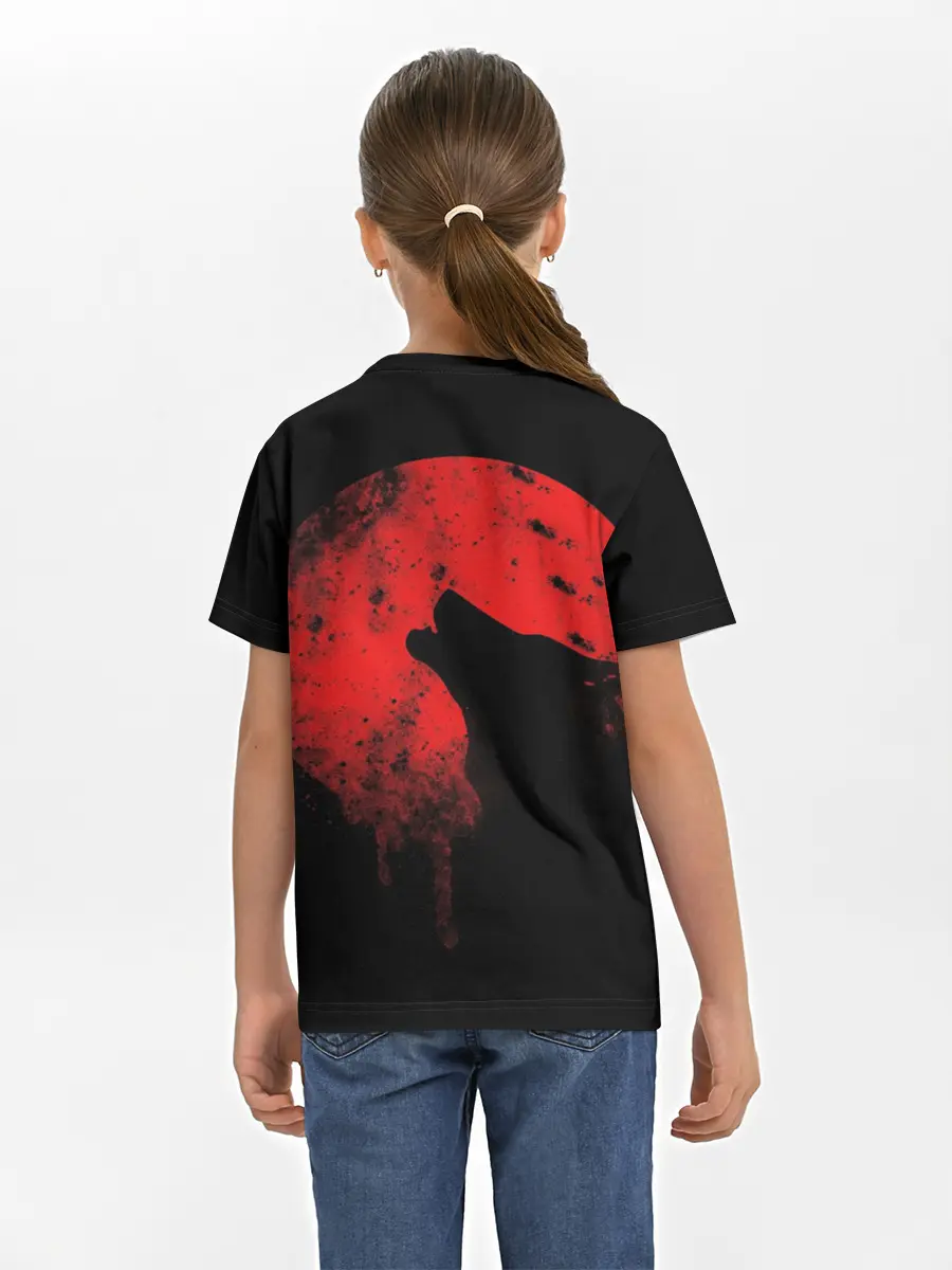 Детская базовая футболка / Wolf 3D