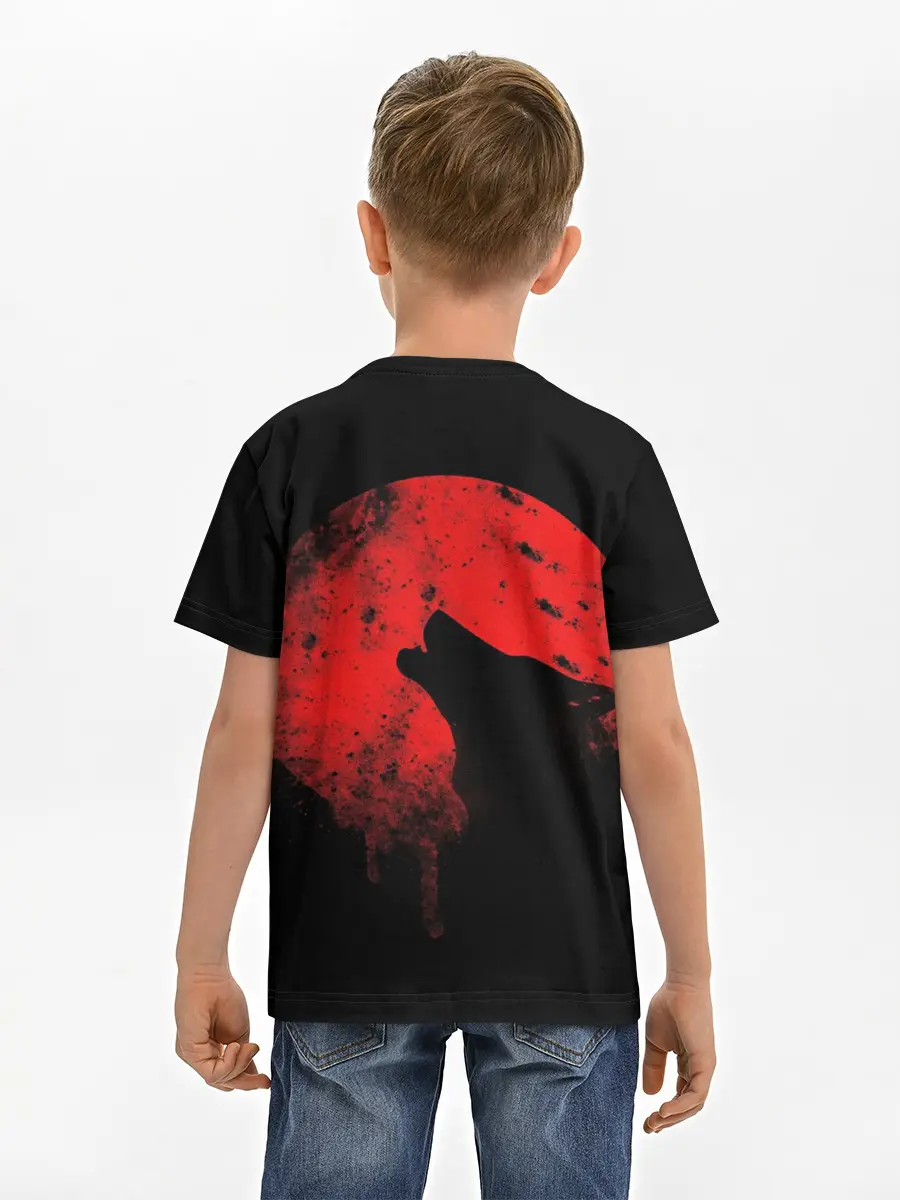 Детская базовая футболка / Wolf 3D
