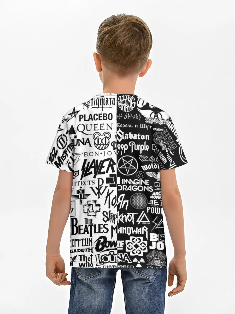 Детская базовая футболка / ЛОГОТИПЫ РОК ГРУПП