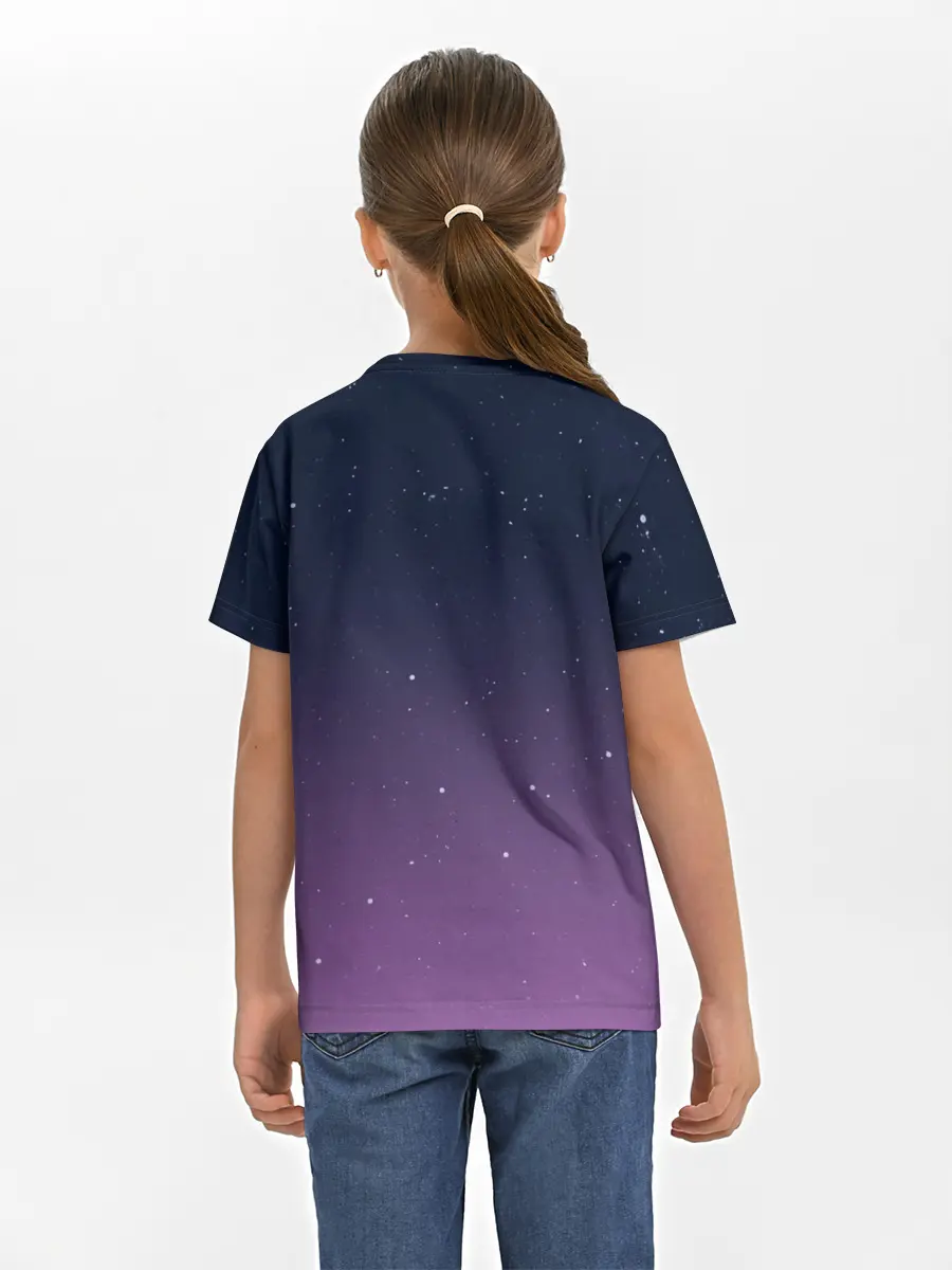 Детская базовая футболка / Тихиро летает с драконом в ночном небе