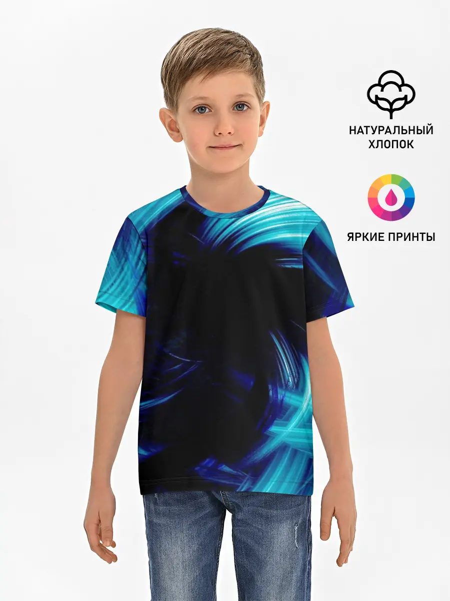 Детская базовая футболка / Неоновый вихрь