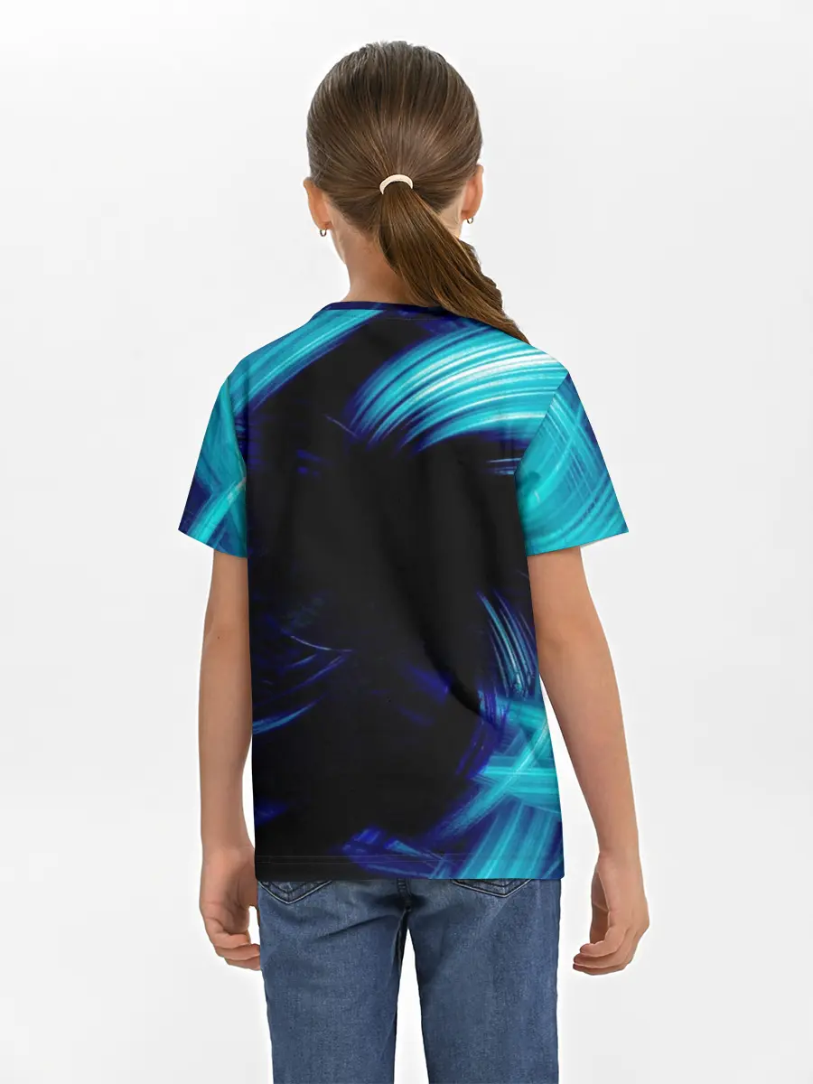 Детская базовая футболка / Неоновый вихрь