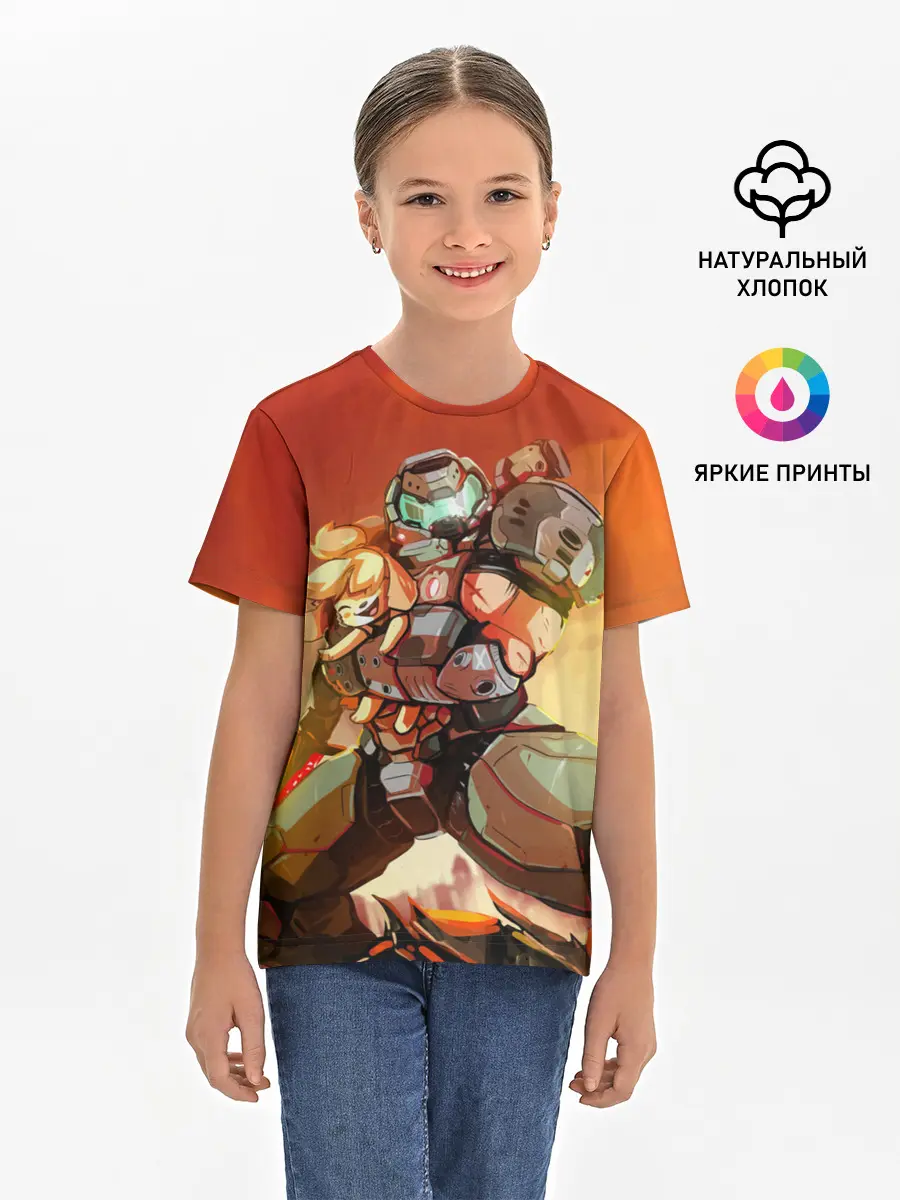 Детская базовая футболка / ANIMAL CROSSING x DOOM ETERNAL