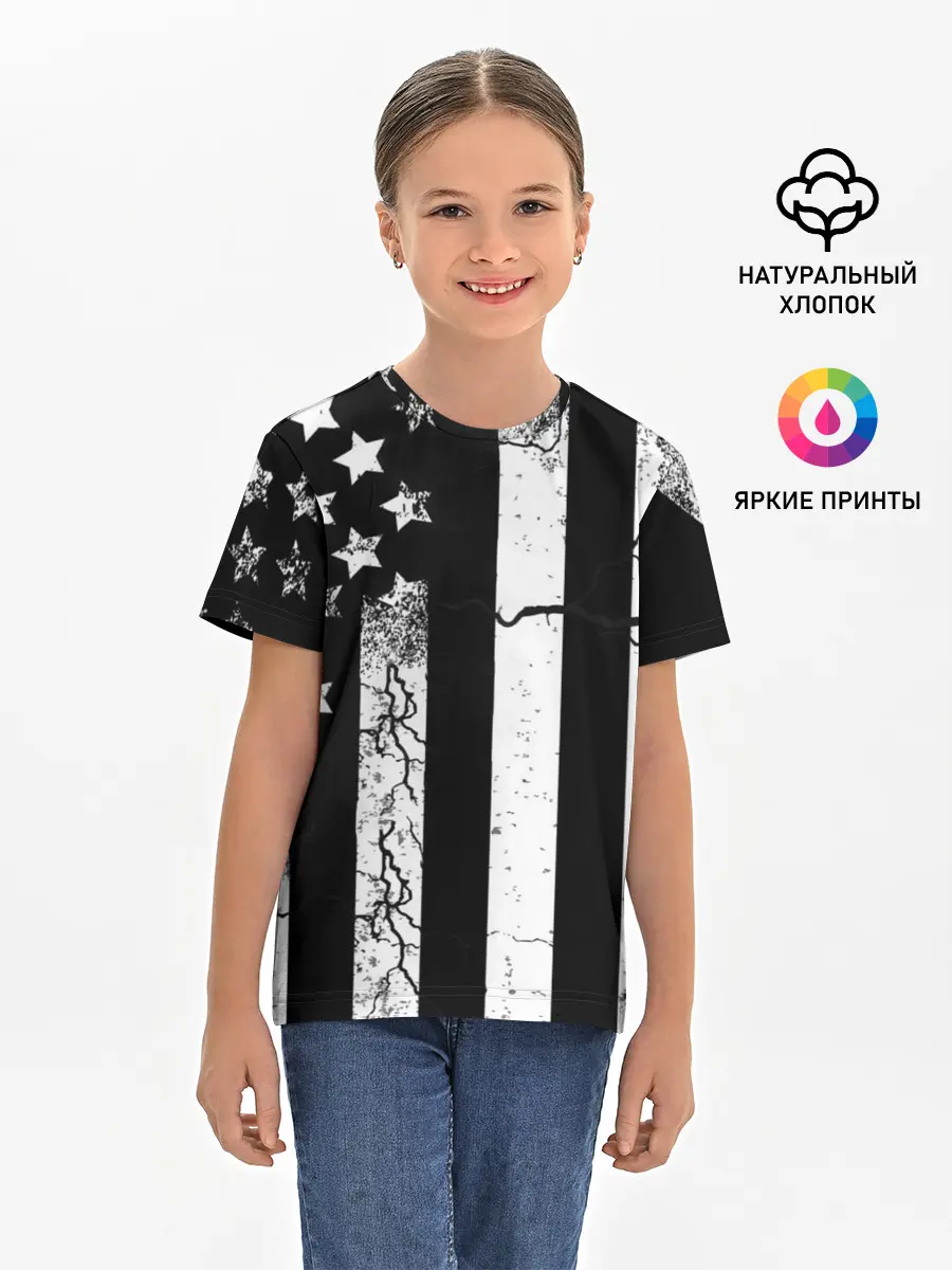 Детская базовая футболка / ЗВЕЗДНО-ПОЛОСАТЫЙ