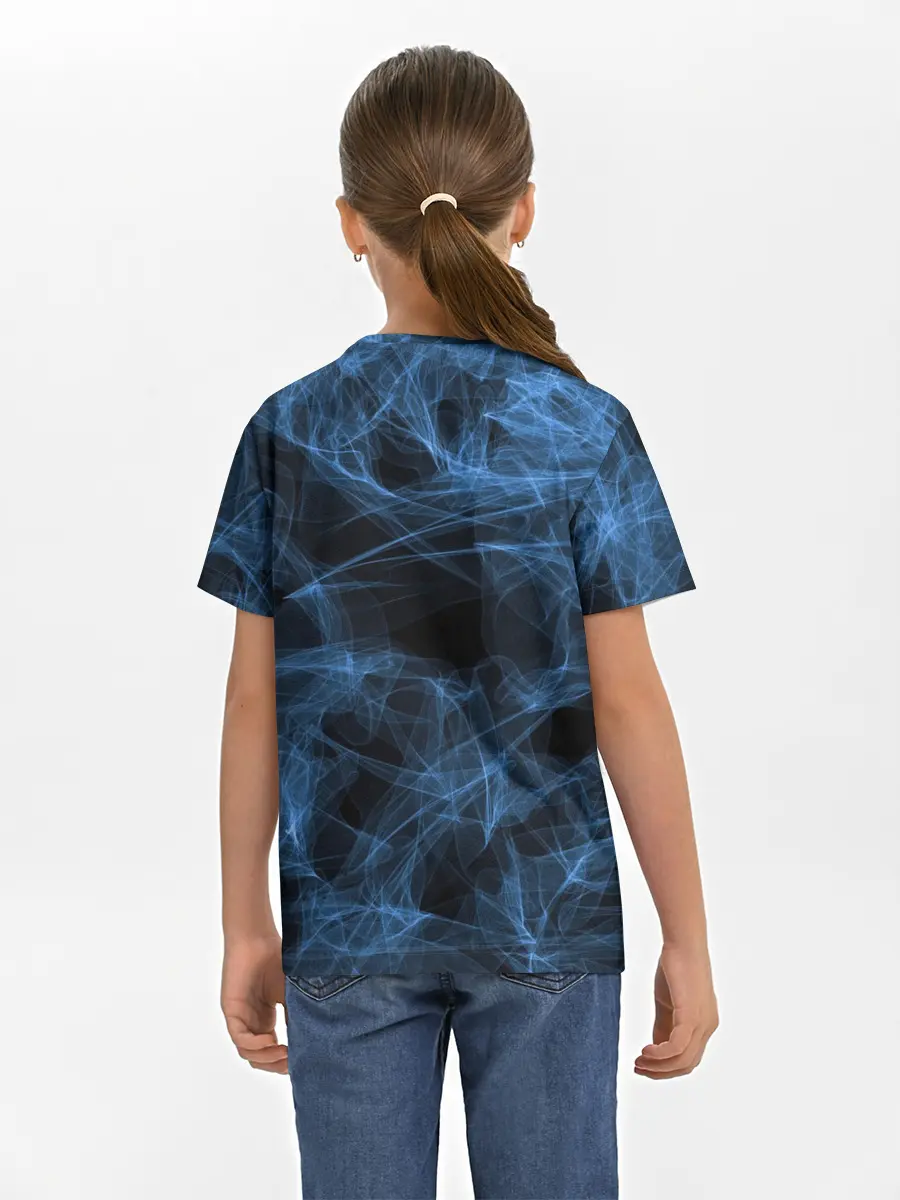 Детская базовая футболка / Синяя паутина