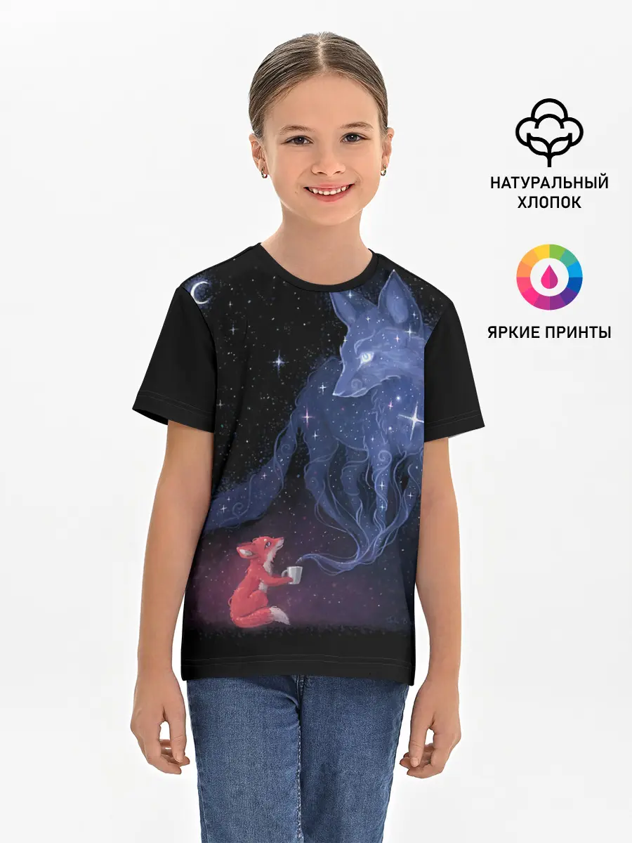 Детская базовая футболка / Лиса и ее дух