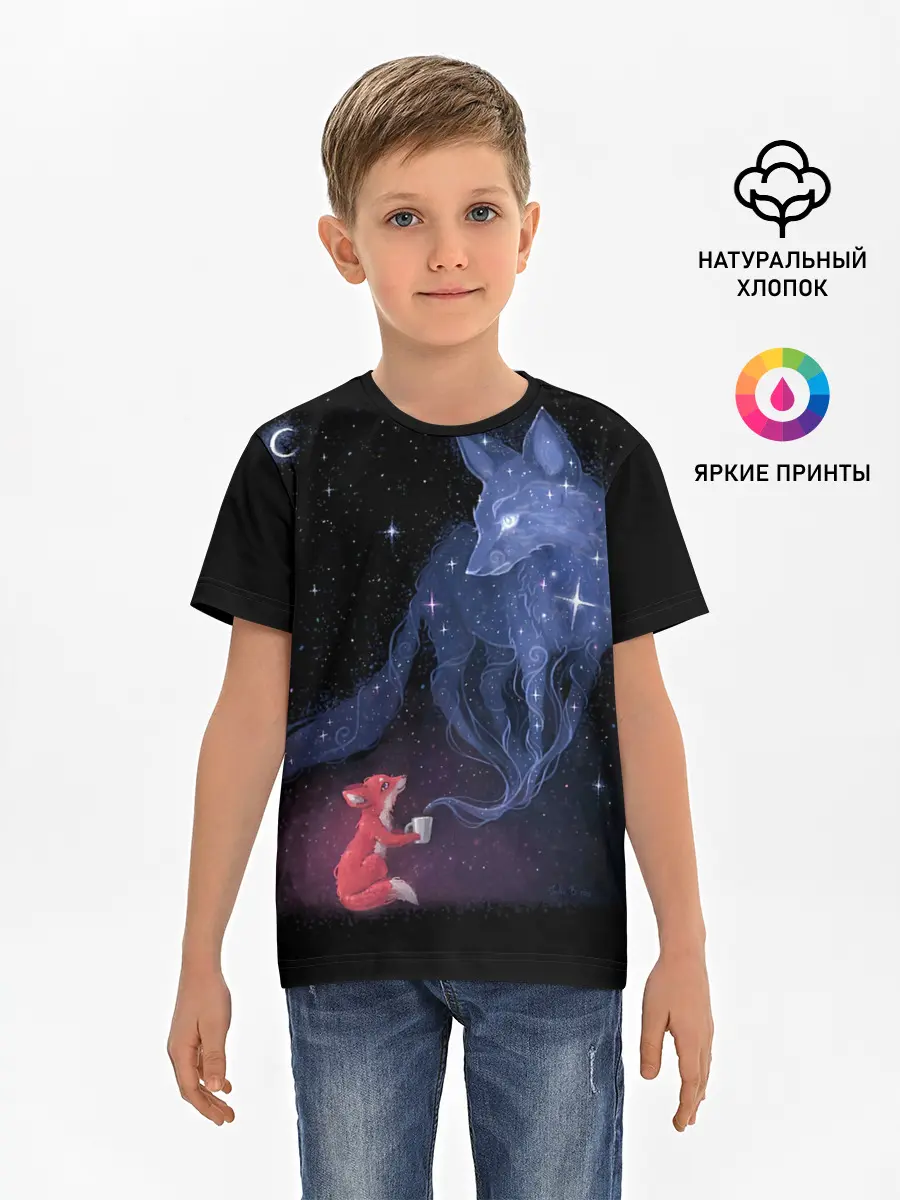 Детская базовая футболка / Лиса и ее дух