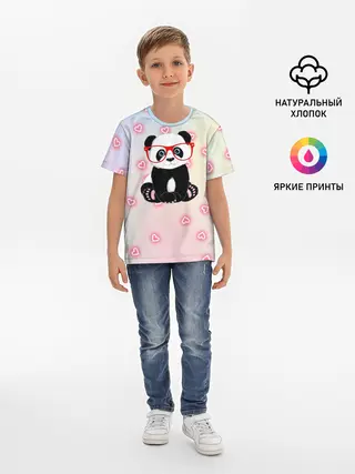 Детская базовая футболка / Милая пандочка